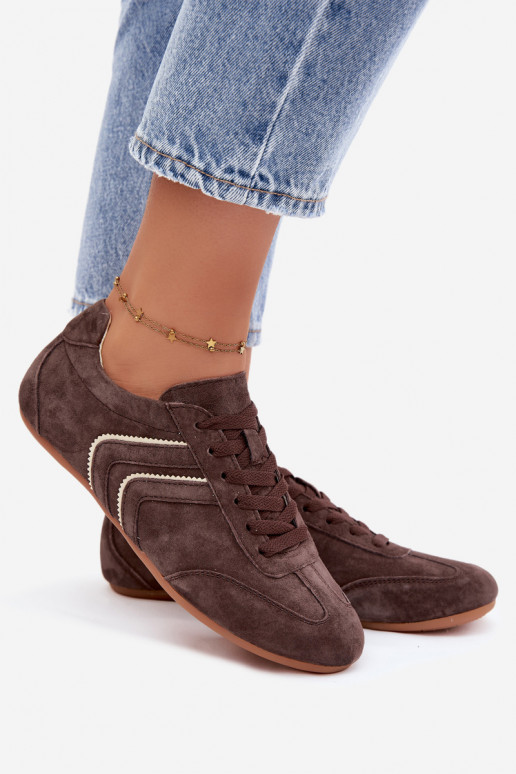 Sneakers da uomo in suede sintetico Sombra colore cioccolato