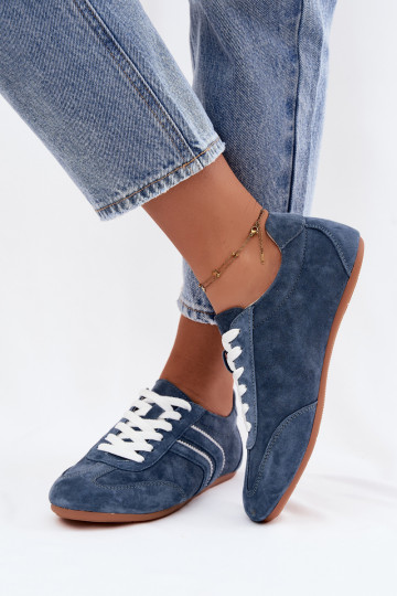 Sneakers da uomo in suede sintetico Sombra colore blu 2