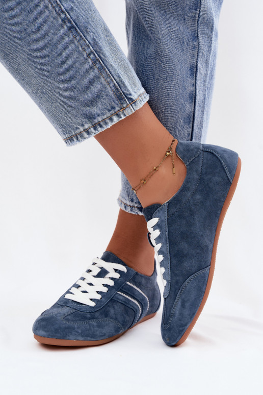Sneakers da uomo in suede sintetico Sombra colore blu