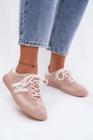 Sneakers da uomo in suede sintetico Ismina colore rosa 2