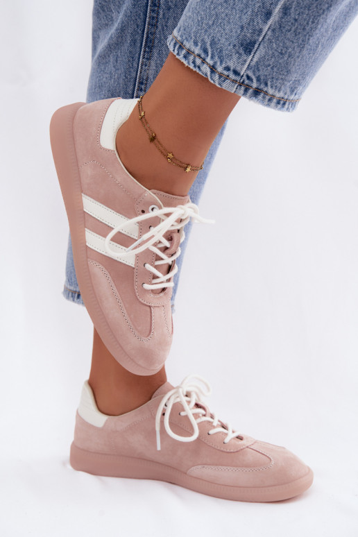 Sneakers da uomo in suede sintetico Ismina colore rosa