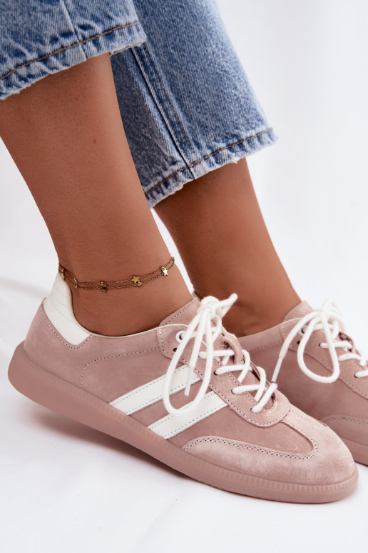 Sneakers da uomo in suede sintetico Ismina colore rosa
