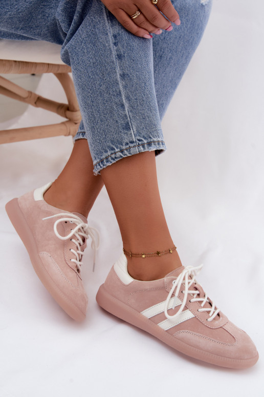 Sneakers da uomo in suede sintetico Ismina colore rosa