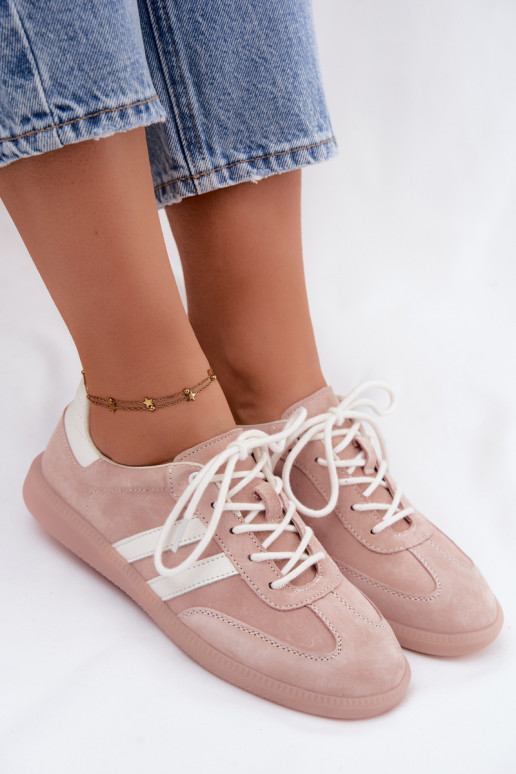 Sneakers da uomo in suede sintetico Ismina colore rosa