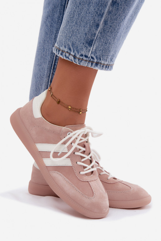 Sneakers da uomo in suede sintetico Ismina colore rosa