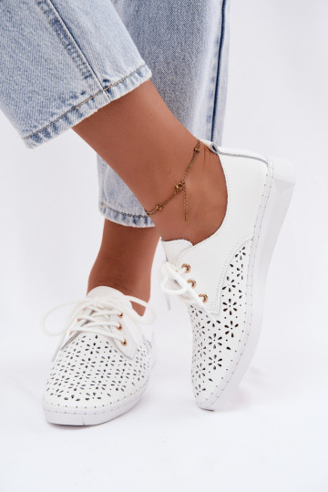 Scarpe bianche da donna con elementi traforati Softie 2