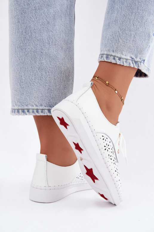 Scarpe bianche da donna con elementi traforati Softie