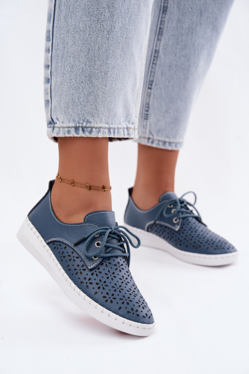 Scarpe blu scuro da donna con elementi traforati Softie