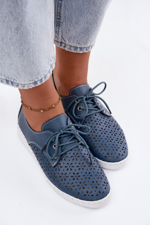 Scarpe blu scuro da donna con elementi traforati Softie
