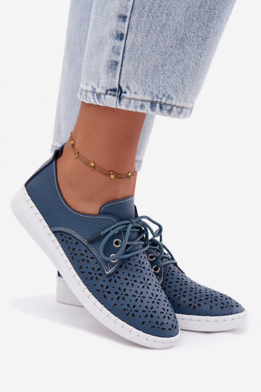 Scarpe blu scuro da donna con elementi traforati Softie