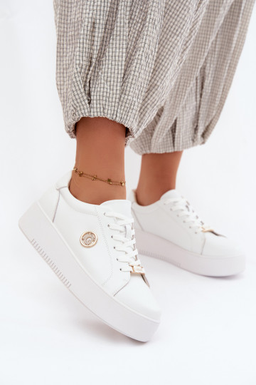 Sneakers bianchi da donna con piattaforma Dainty 2