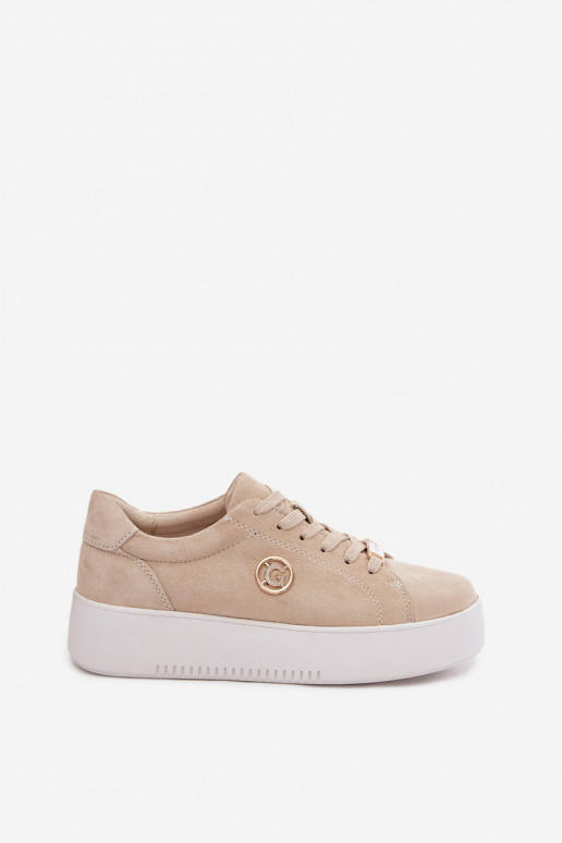 Sneakers color sabbia da donna in suede sintetico con piattaforma Dainty