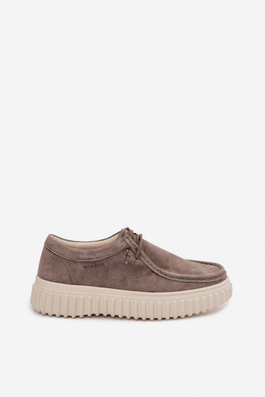 Scarpe color argilla da donna in suede sintetico con piattaforma Jamila