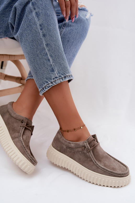 Scarpe color argilla da donna in suede sintetico con piattaforma Jamila