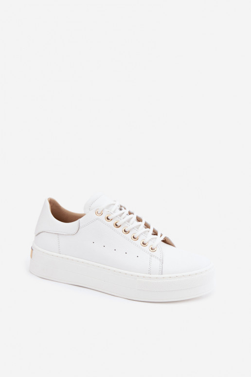 Sneakers bianchi da donna con piattaforma Zazoo N408S7