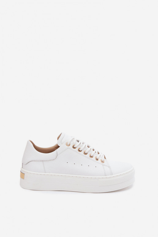 Sneakers bianchi da donna con piattaforma Zazoo N408S7