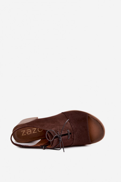 Décolleté in pelle eleganti con dettagli stilosi Zazoo 40523 color cioccolato
