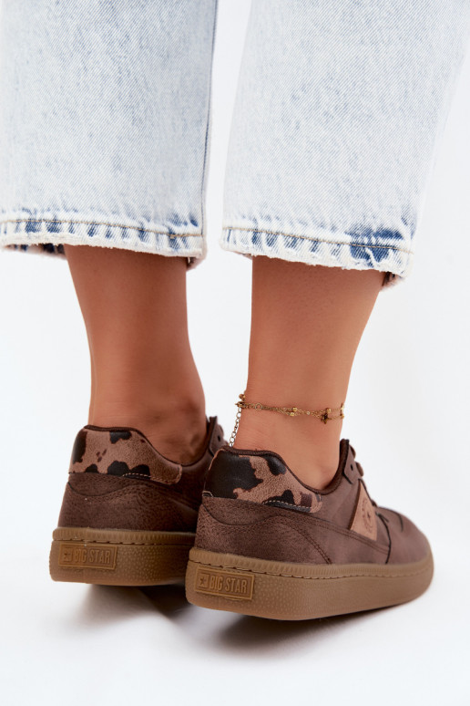 Sneakers lucidi per donne Big Star UU274017 in colore marrone