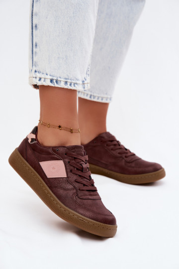 Sneakers lucidi per donne Big Star UU274016 in colore bordeaux 2