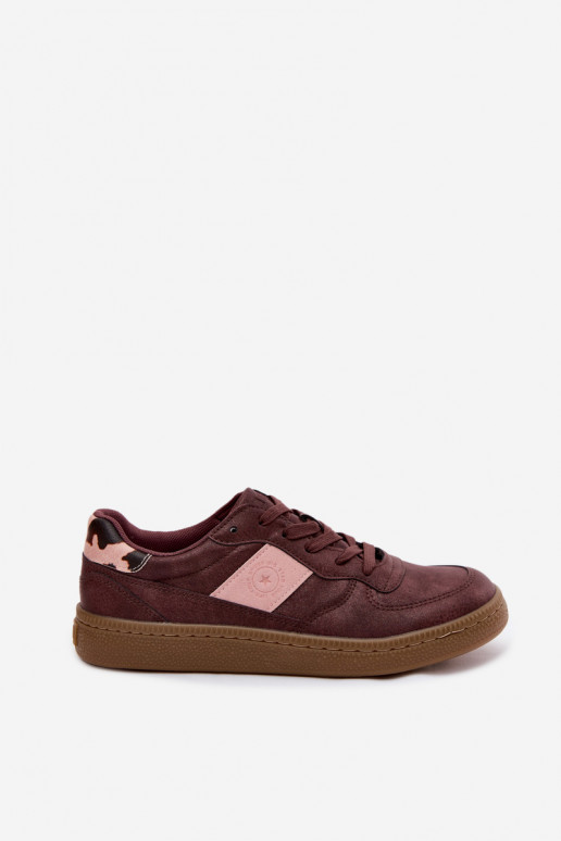 Sneakers lucidi per donne Big Star UU274016 in colore bordeaux