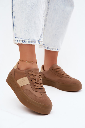 Sneakers per donne con plateau Big Star UU274015 in colore marrone 2