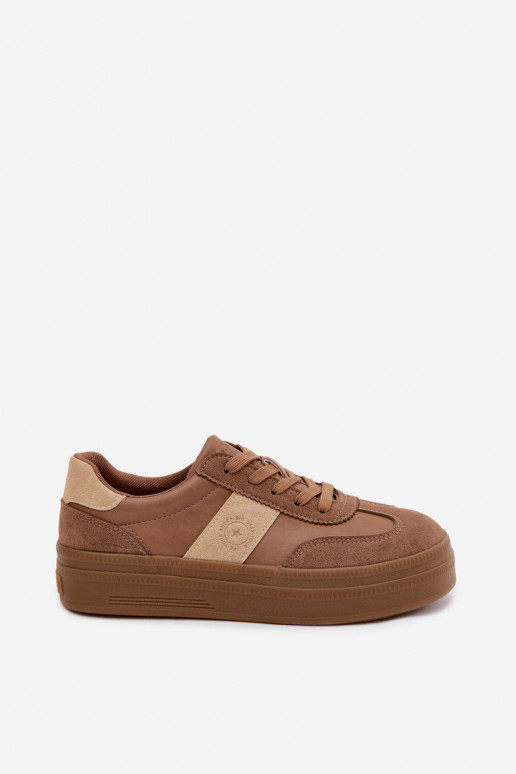 Sneakers per donne con plateau Big Star UU274015 in colore marrone