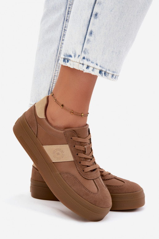Sneakers per donne con plateau Big Star UU274015 in colore marrone
