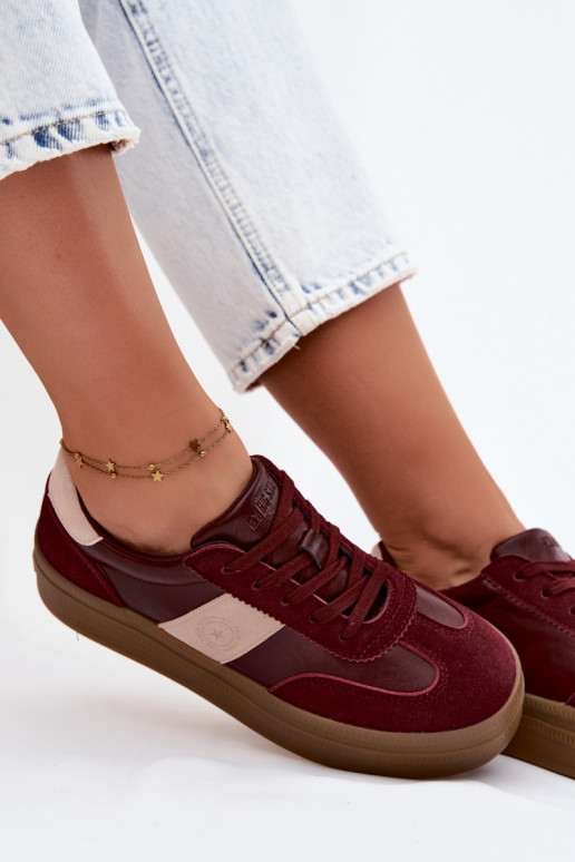 Sneakers per donne con plateau Big Star UU274013 in colore bordeaux