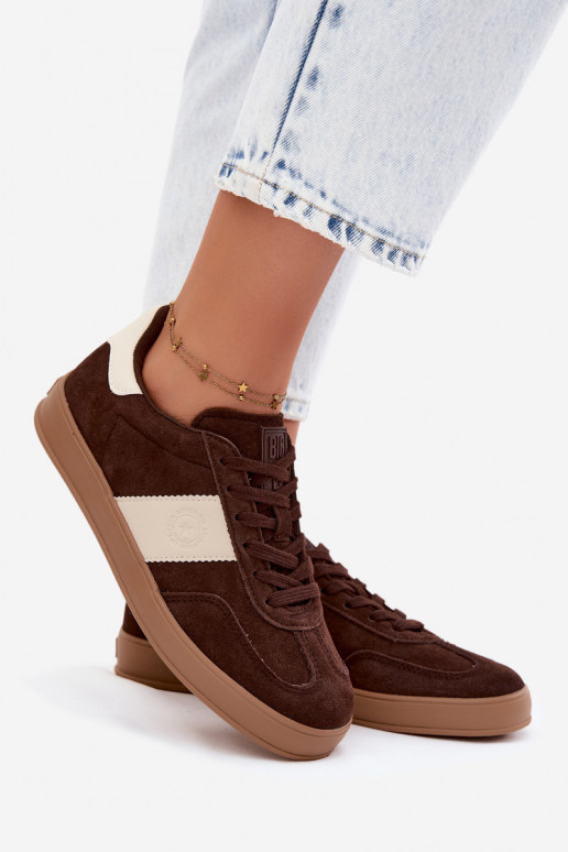 Sneakers per donne in ecopelle scamosciata Big Star UU274008 in colore cioccolato