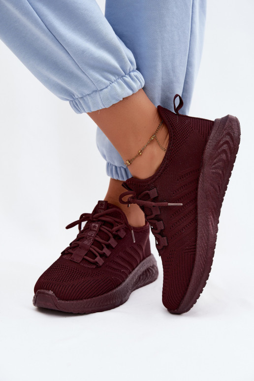 Scarpe sportive slip-on per donne Big Star UU274053 in colore bordeaux