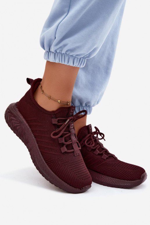 Scarpe sportive slip-on per donne Big Star UU274053 in colore bordeaux