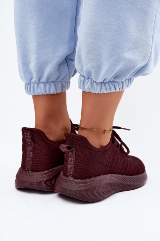 Scarpe sportive slip-on per donne Big Star UU274053 in colore bordeaux