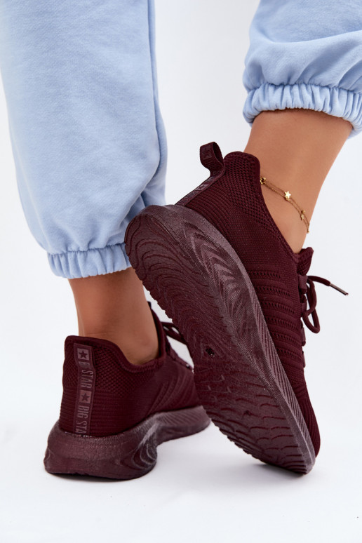Scarpe sportive slip-on per donne Big Star UU274053 in colore bordeaux