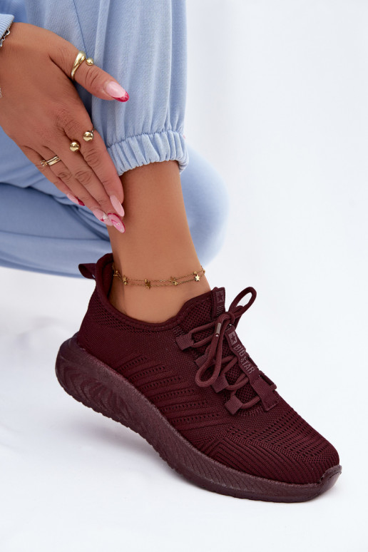 Scarpe sportive slip-on per donne Big Star UU274053 in colore bordeaux