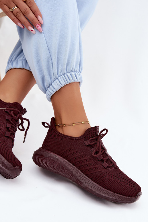 Scarpe sportive slip-on per donne Big Star UU274053 in colore bordeaux