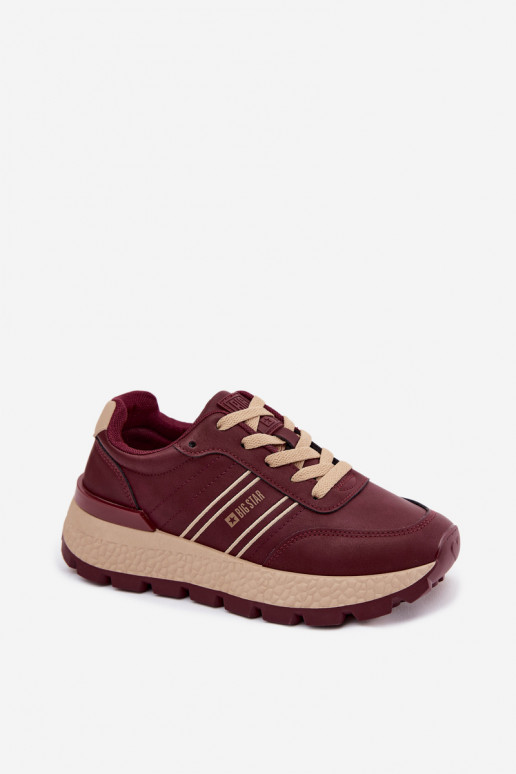 Sneakers da donna bordeaux con piattaforma Big Star UU274041