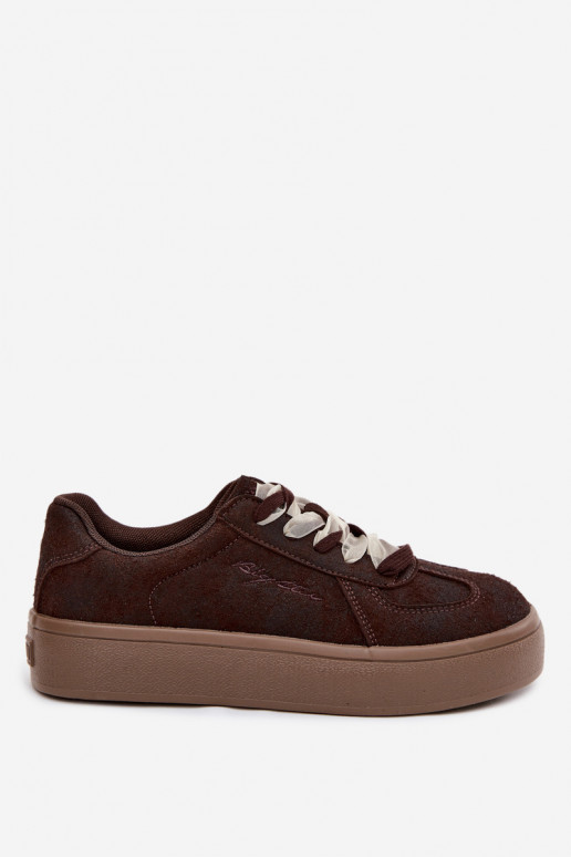 Sneakers da donna con piattaforma e lacci decorativi Big Star UU274004