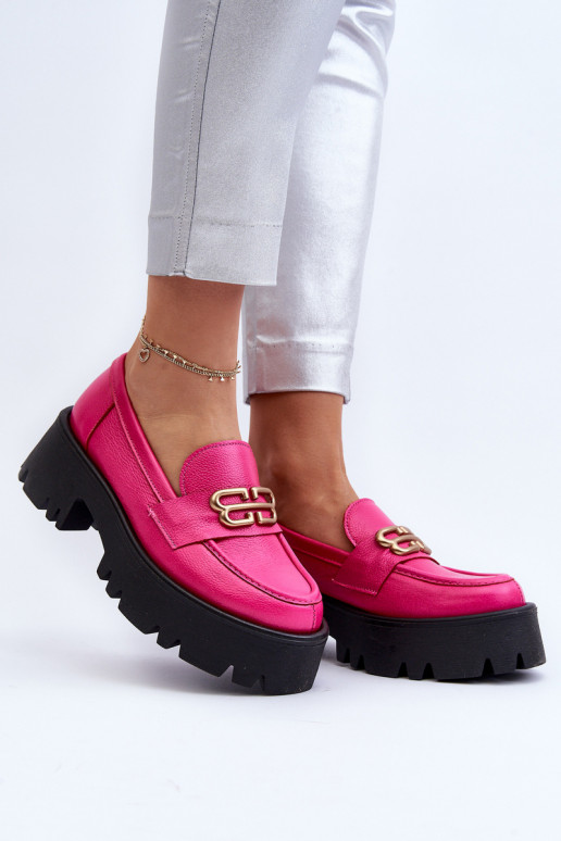 Mocassini da donna Zazoo 20164 in pelle naturale, rosa