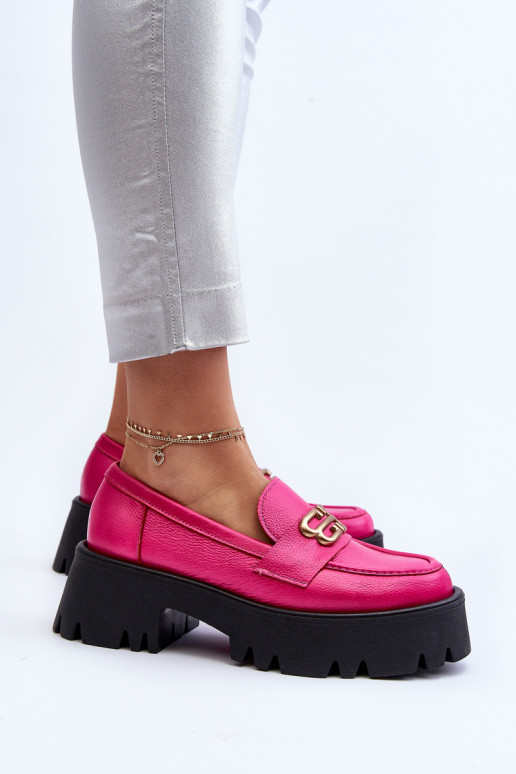 Mocassini da donna Zazoo 20164 in pelle naturale, rosa