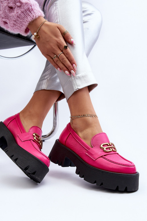 Mocassini da donna Zazoo 20164 in pelle naturale, rosa