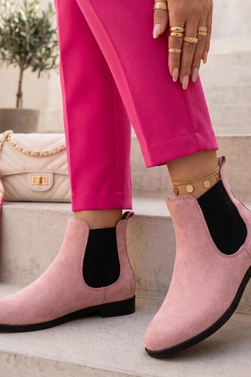 Stivaletti rosa con gambale elastico Cinzia