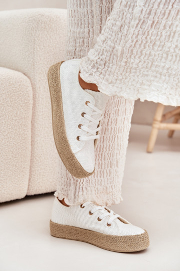 Scarpe casual bianche con piattaforma Princa 2