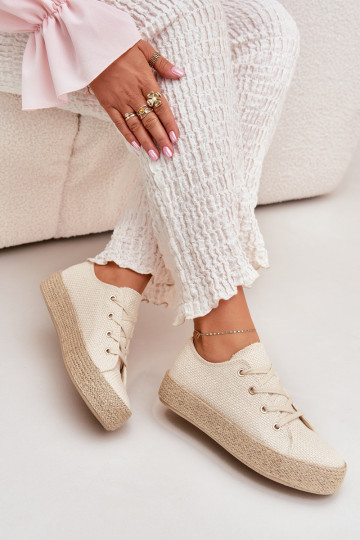Scarpe casual beige con piattaforma Princa