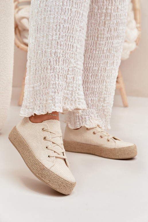 Scarpe casual beige con piattaforma Princa