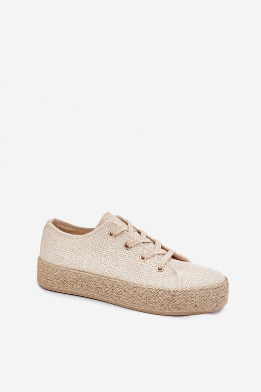 Scarpe casual beige con piattaforma Princa