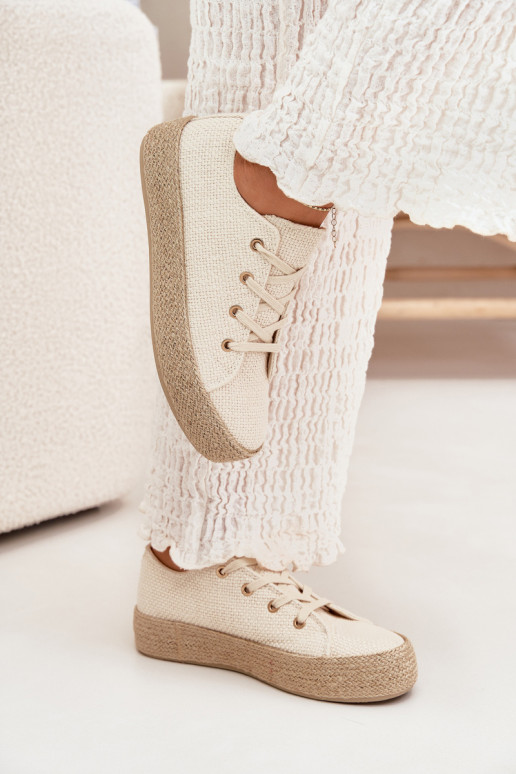 Scarpe casual beige con piattaforma Princa
