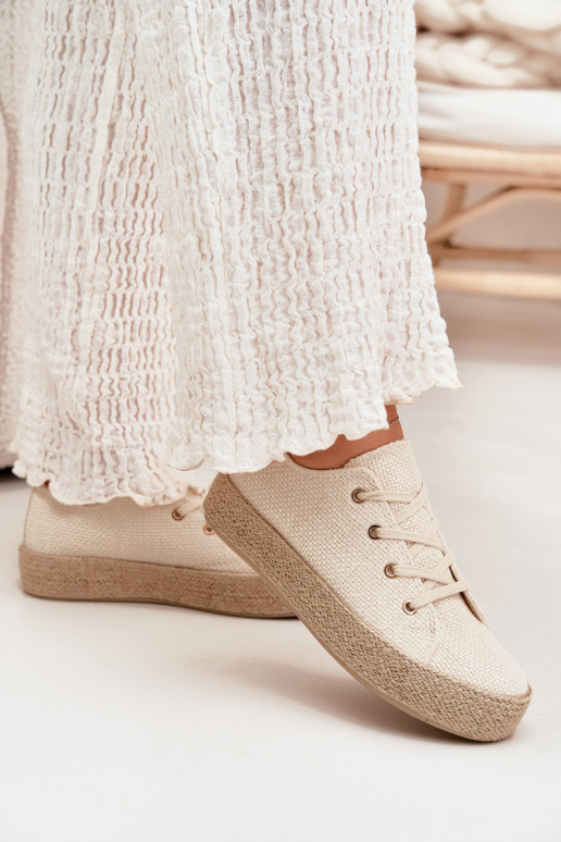 Scarpe casual beige con piattaforma Princa