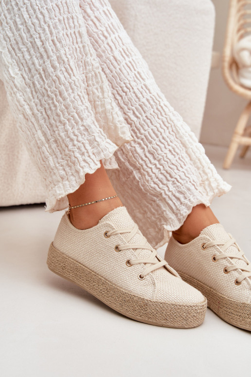 Scarpe casual beige con piattaforma Princa