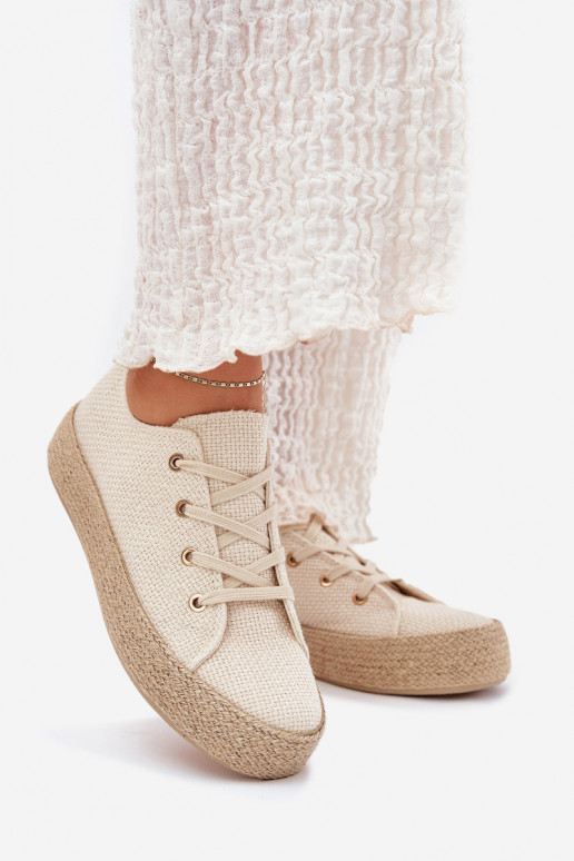 Scarpe casual beige con piattaforma Princa