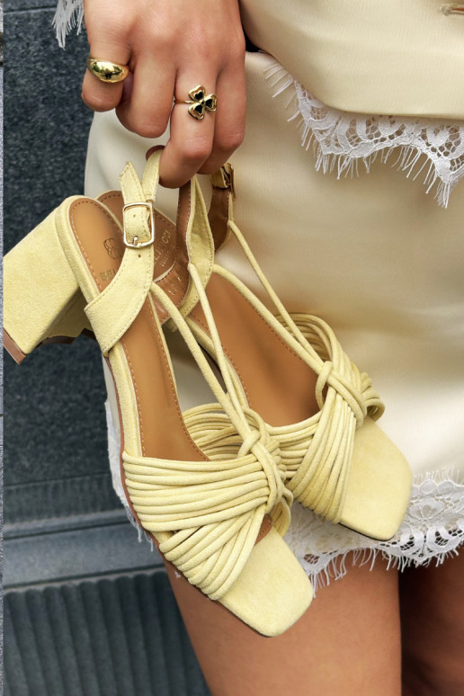 Sandali da donna con cinturini e tacchi gialli Taffina